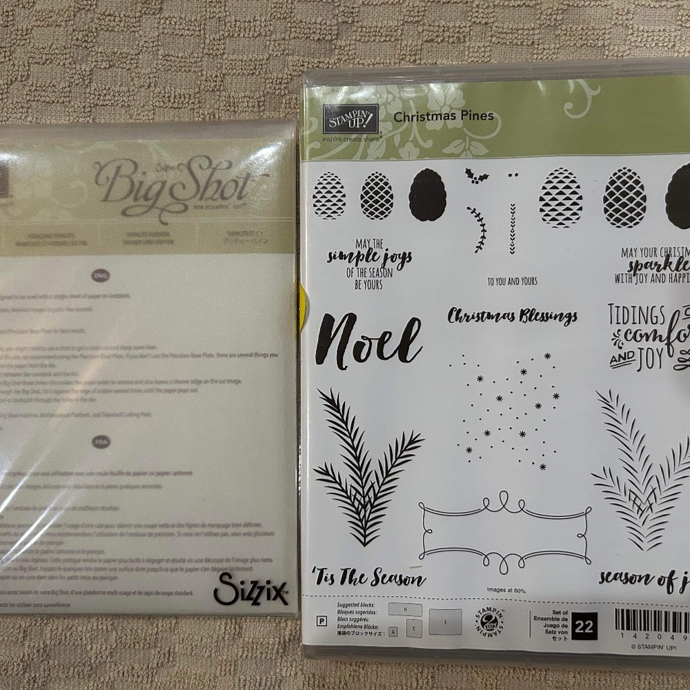Stampin’ UP! Bundle NIP Christmas Pines Stamps & Pretty Pines Thinlits